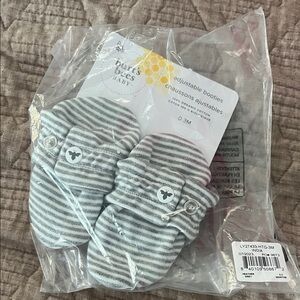 Burt's Bees Baby Striped Adjustable Booties